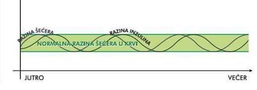 Prikaz grafikona - normalna razina šečera u krvi